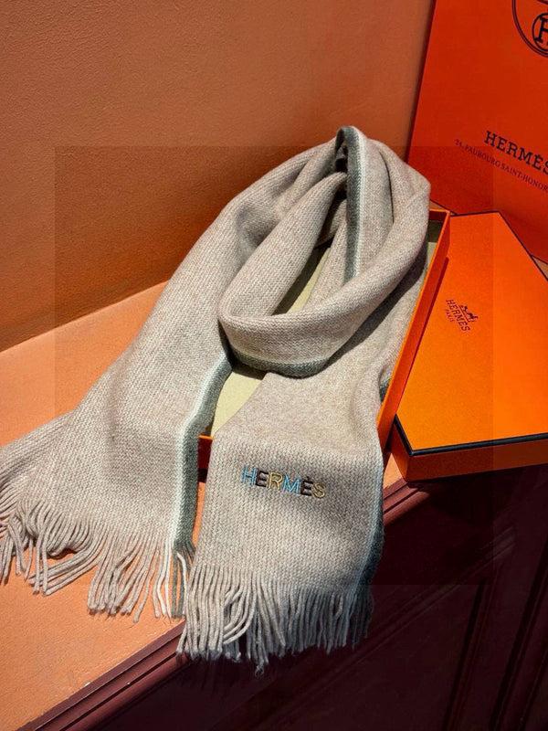 Sciarpa lunga lavorata a maglia HM 180 cm Cashmere grigio 828645