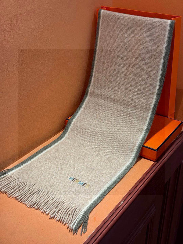 Sciarpa lunga lavorata a maglia HM 180 cm Cashmere grigio 828645