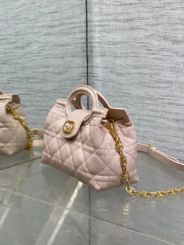 CD Jolie Top Handle Mini Chain Bag 19cm Pink Cowhide