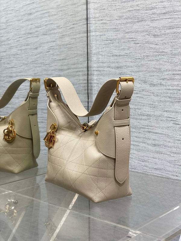 CD VOYAGE Handbag 23cm Cream Cowhide