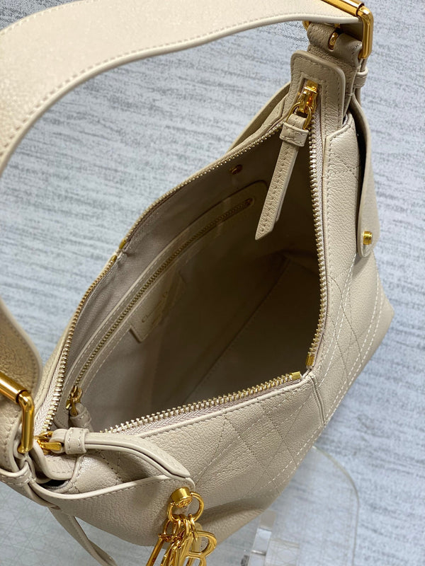 CD VOYAGE Handbag 23cm Cream Cowhide