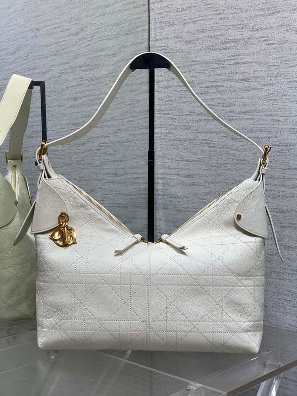 CD VOYAGE Handbag 34cm White Cowhide