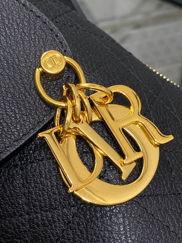 CD VOYAGE Handbag 34cm Black Cowhide