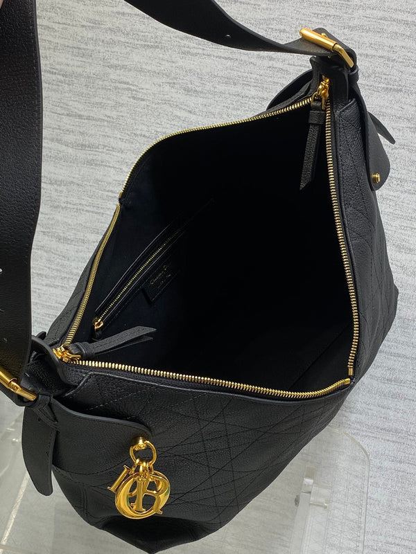 CD VOYAGE Handbag 34cm Black Cowhide