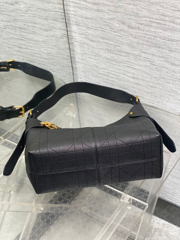 CD VOYAGE Handbag 28cm Black Cowhide