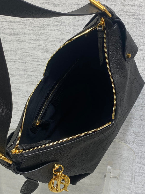 CD VOYAGE Handbag 28cm Black Cowhide