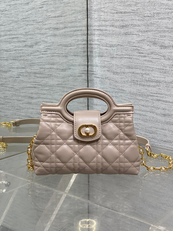 CD Jolie Top Handle Mini Chain Bag 19cm Beige Cowhide