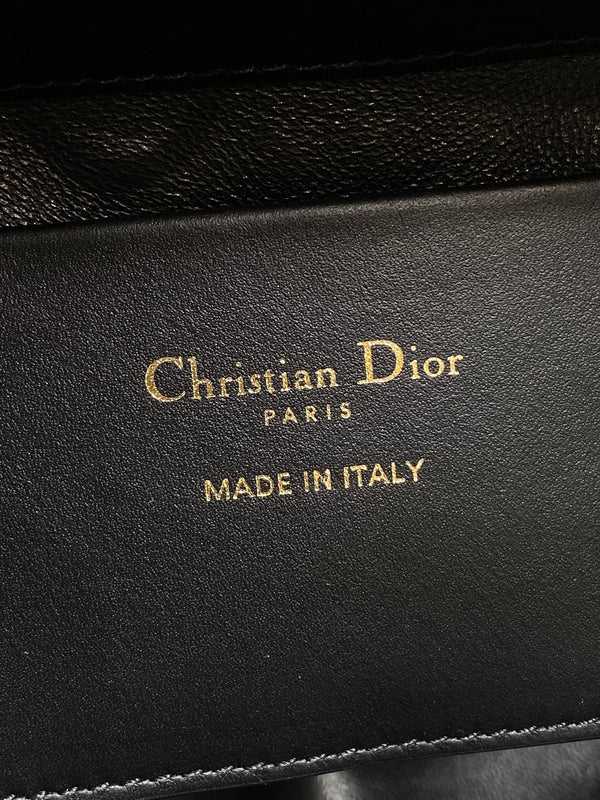 CD Toujours Vertical Small Built-In Lucky Charm Chain 18cm Black Lambskin