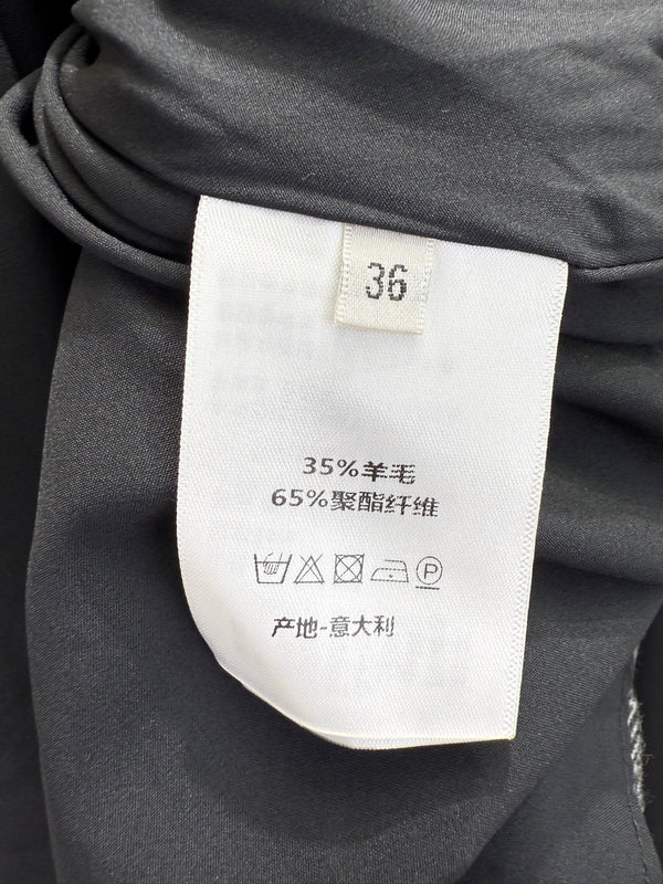 CD 25SS Long Dress With A Fabric Belt Black Wool 306575