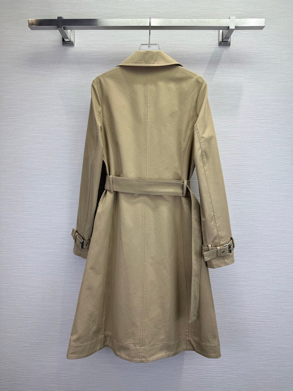 CD 25SS Eiffel Tower Long Trench Coat Beige Cotton 306567