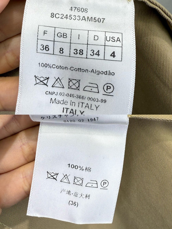 CD 25SS Eiffel Tower Long Trench Coat Black Cotton 306565