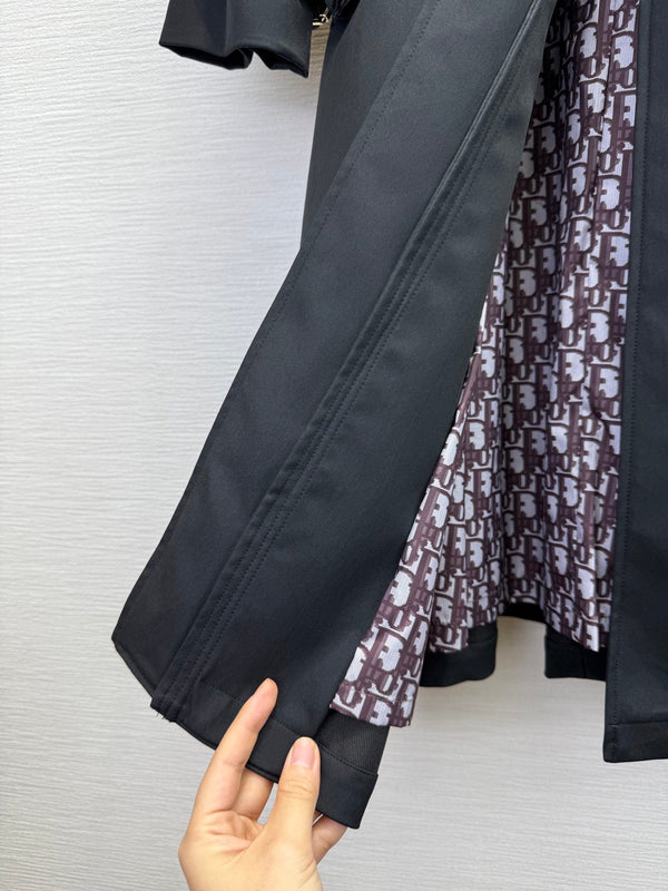 CD 25SS Long Trench Coat Black Cotton 306563