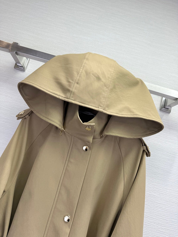 CD 25SS Removable Hooded Windbreaker With Belt Beige Cotton 306557