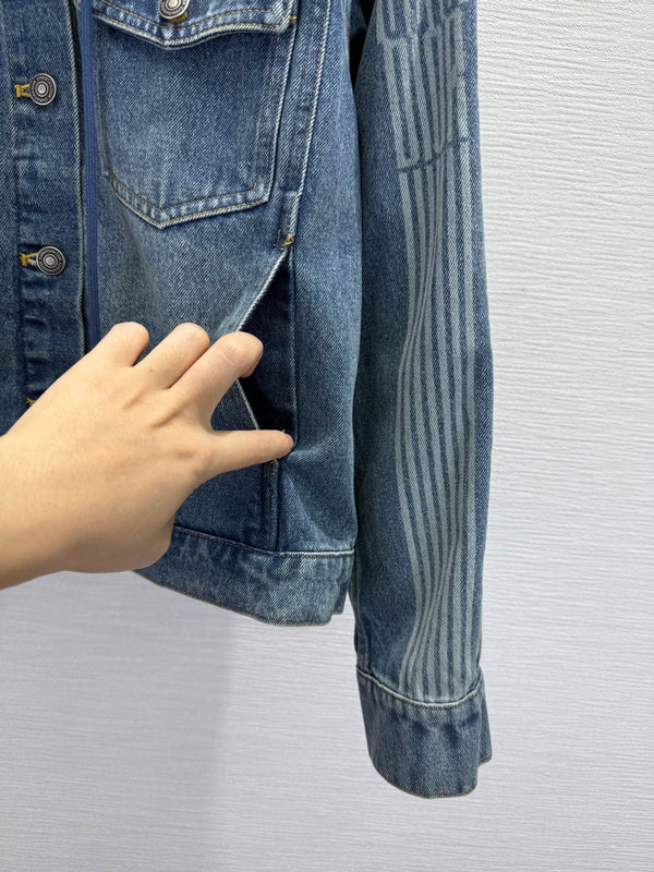 CD 25SS Polar Fleece Composite Denim Hooded Jacket Blue Cotton 306529