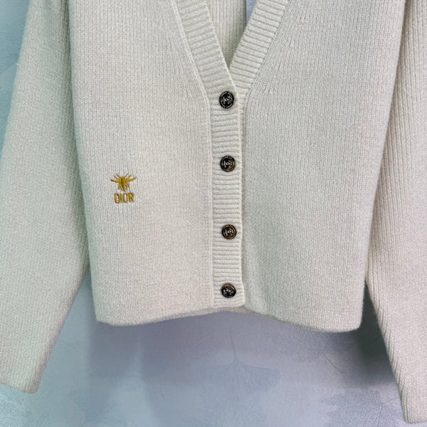 CD 25SS Bee Knitted V-Neck Button Wool Cardigan 306372