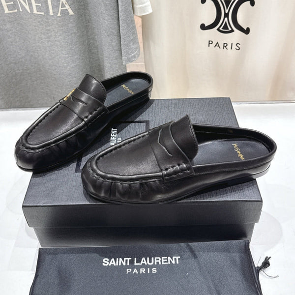 YSL 25 Loafer Black Gold Cowhide 160363