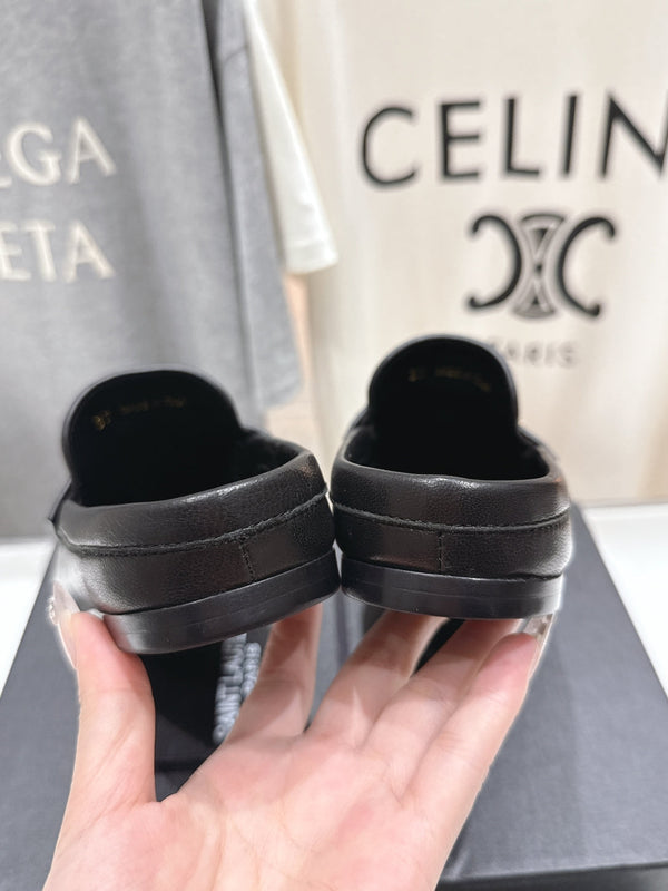 YSL 25 Loafer Black Gold Cowhide 160363