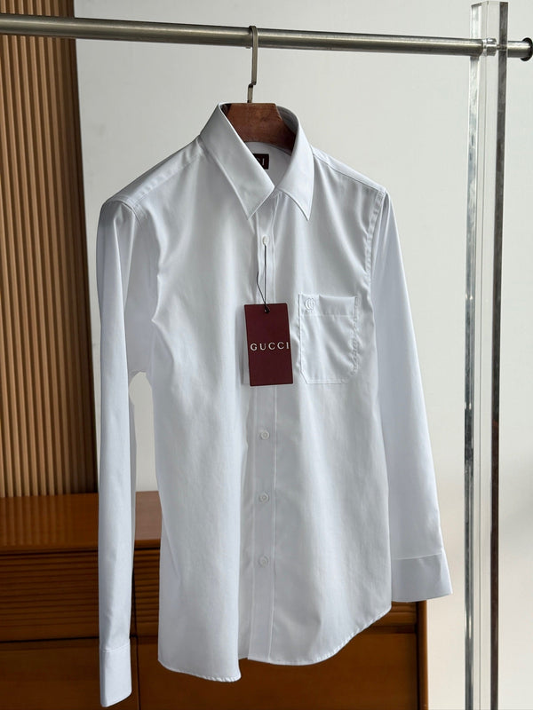 Gucci 25Ss Business Shirt 100s Double-Ply Premium Oxford Fabric White 108567