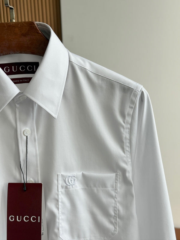 Gucci 25Ss Business Shirt 100s Double-Ply Premium Oxford Fabric White 108567