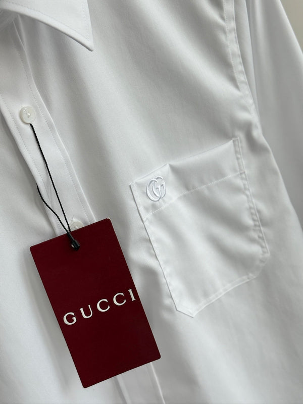 Gucci 25Ss Business Shirt 100s Double-Ply Premium Oxford Fabric White 108567