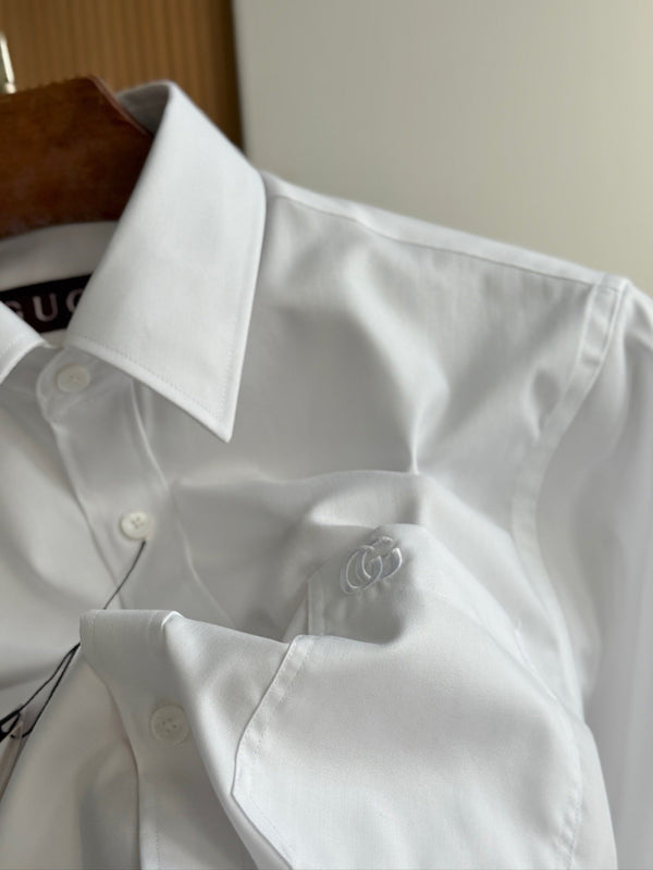 Gucci 25Ss Business Shirt 100s Double-Ply Premium Oxford Fabric White 108567