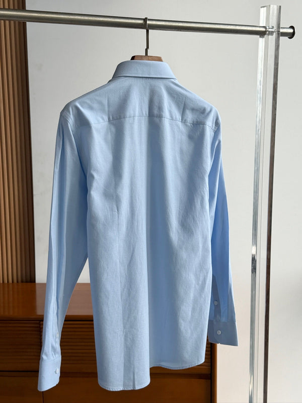 Gucci 25Ss Business Shirt 100s Double-Ply Premium Oxford Fabric Light Blue 108566