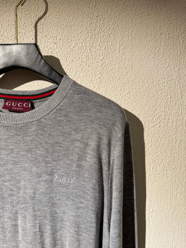 Gucci 25 Lightweight Sweater Gray Wool 106307
