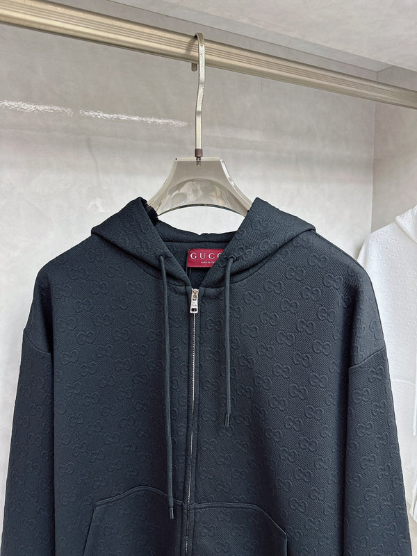 Gucci Allover Printed Zippered Jacquard Jacket 104396