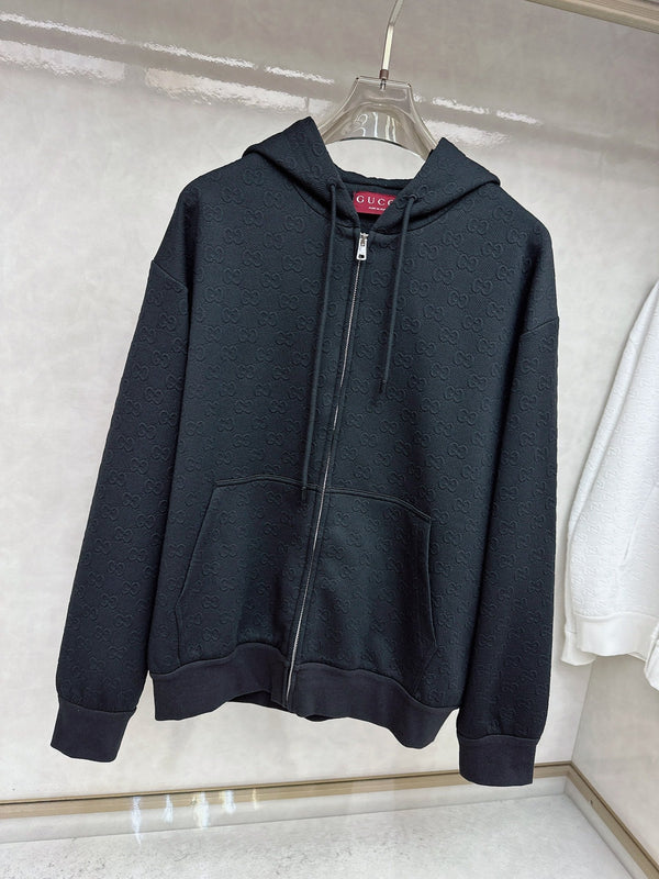 Gucci Allover Printed Zippered Jacquard Jacket 104396