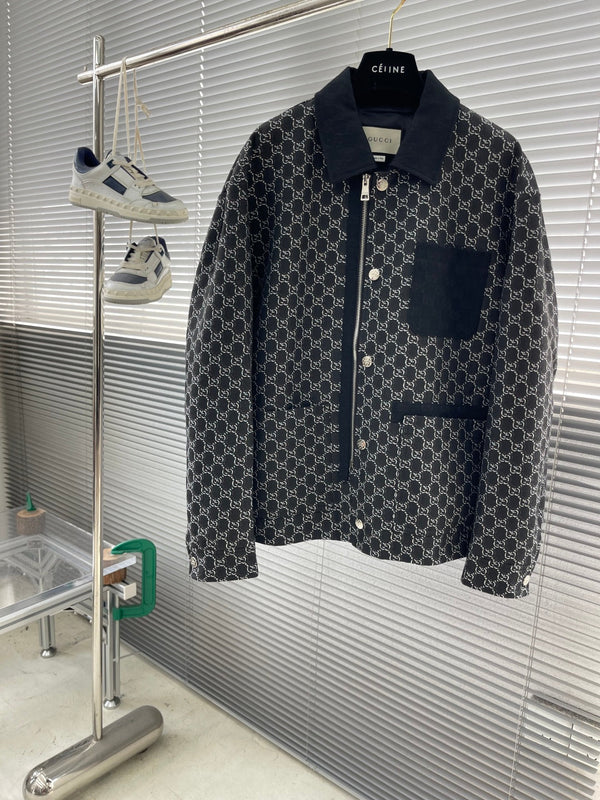 Gucci 25 Men's Lapel All-Over Monogram Print Jacket 103892