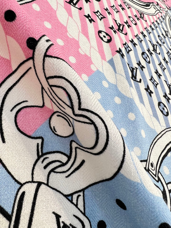 LV OCEAN BANDANA 140 Double-Sided Silk and Wool Scarf 839795