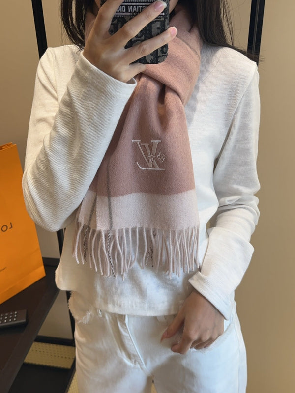 LV Scarf 180cm Pink Cashmere 839518