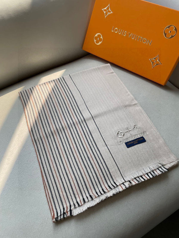 LV Scarf 180cm Plaid Embroidery 838403