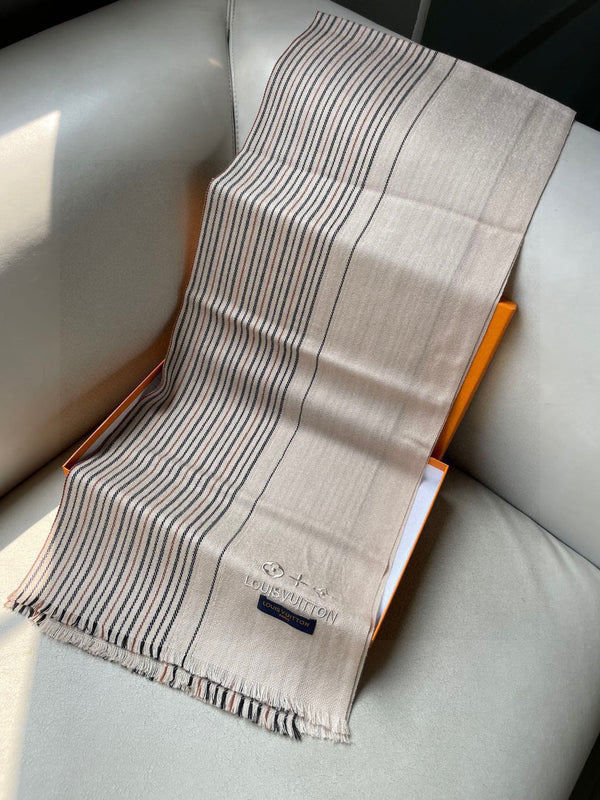 LV Scarf 180cm Plaid Embroidery 838403