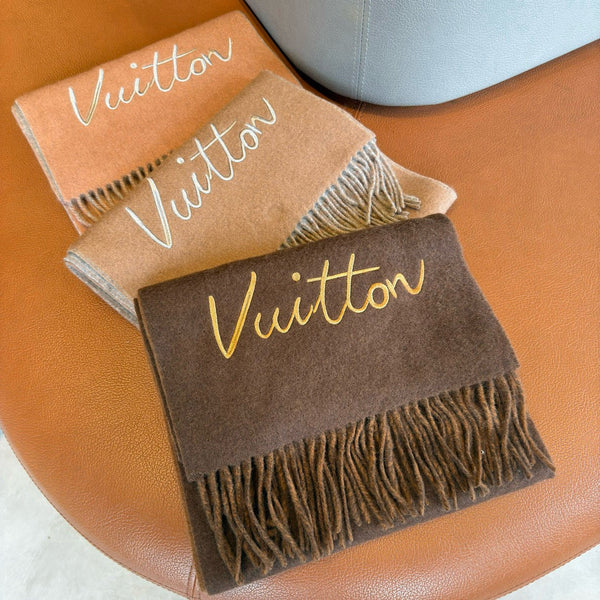 LV Scarf 180cm Double-Sided Sheep Wool 838267