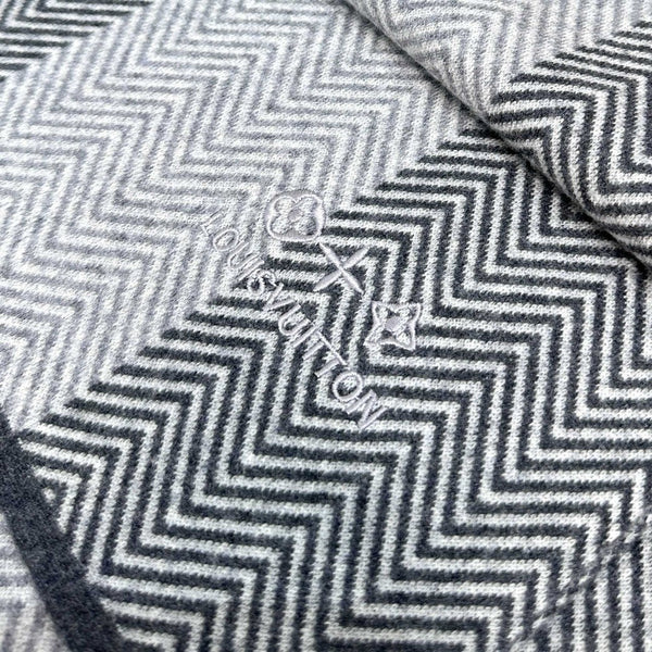 LV Scarf 180cm Gray Knitted Cashmere 838208