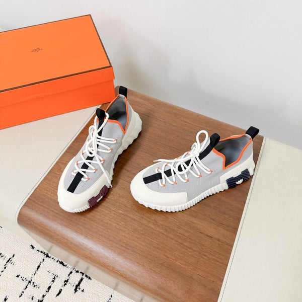 HM 25VS Lift Slip-On Sneakers Gray Cowhide Down Fabric 492928