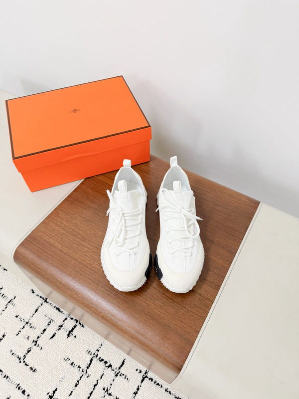 HM 25VS Lift Slip-On Sneakers White Cowhide Down Fabric 492932