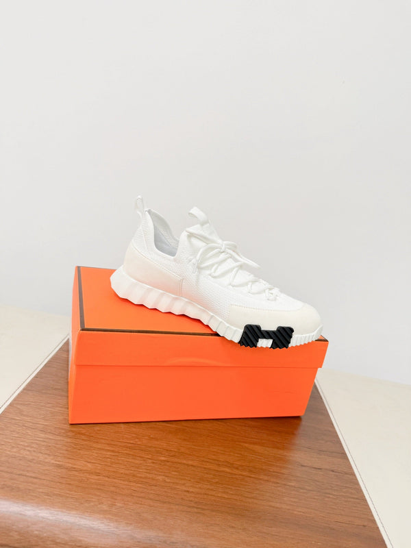 HM 25VS Lift Slip-On Sneakers White Cowhide Down Fabric 492932