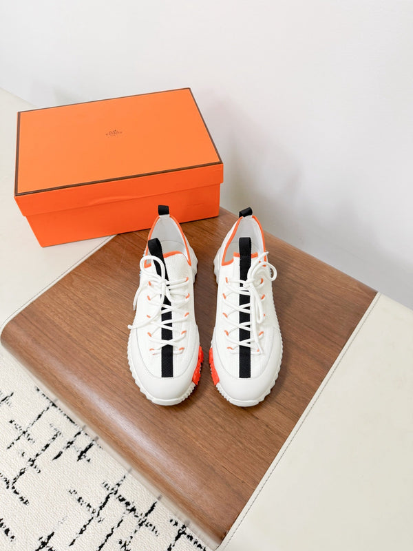 HM 25VS Lift Slip-On Sneakers White Cowhide Down Fabric 492934