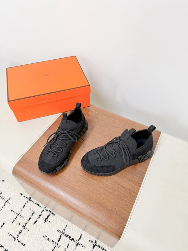 HM 25VS Lift Slip-On Sneakers Full Black Suede Down Fabric 492935