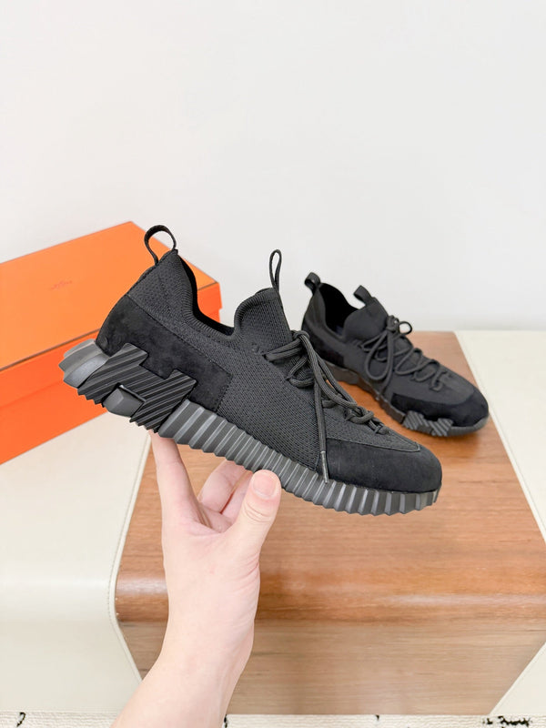 HM 25VS Lift Slip-On Sneakers Full Black Suede Down Fabric 492935