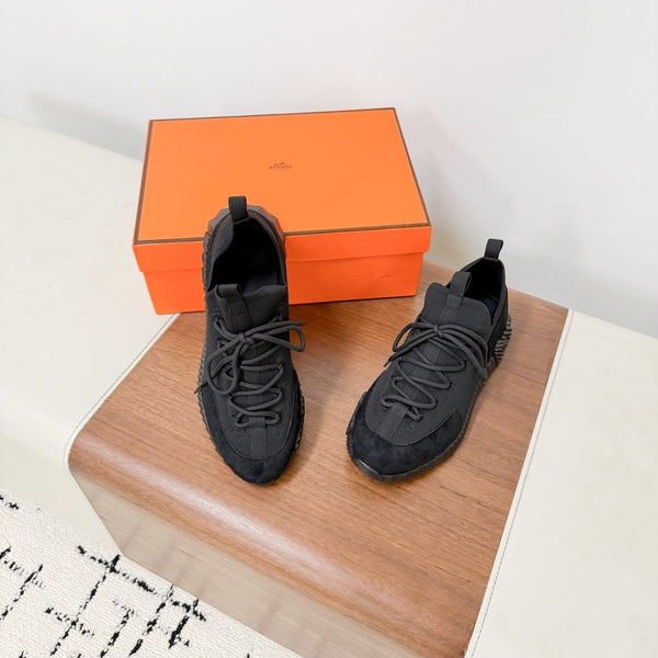 HM 25VS Lift Slip-On Sneakers Full Black Suede Down Fabric 492935