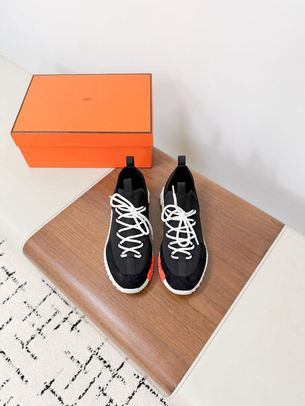 HM 25VS Lift Slip-On Sneakers Black Suede Down Fabric 492936