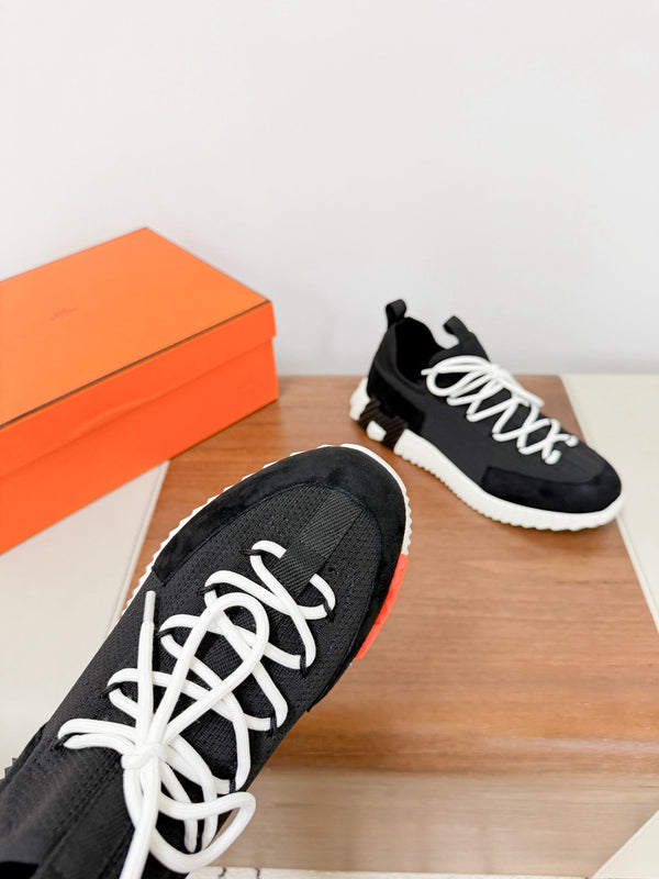 HM 25VS Lift Slip-On Sneakers Black Suede Down Fabric 492936