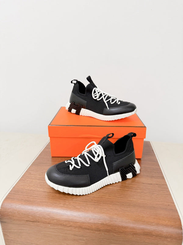 HM Lift Slip-On Sneakers Black Cowhide Down Fabric 492937