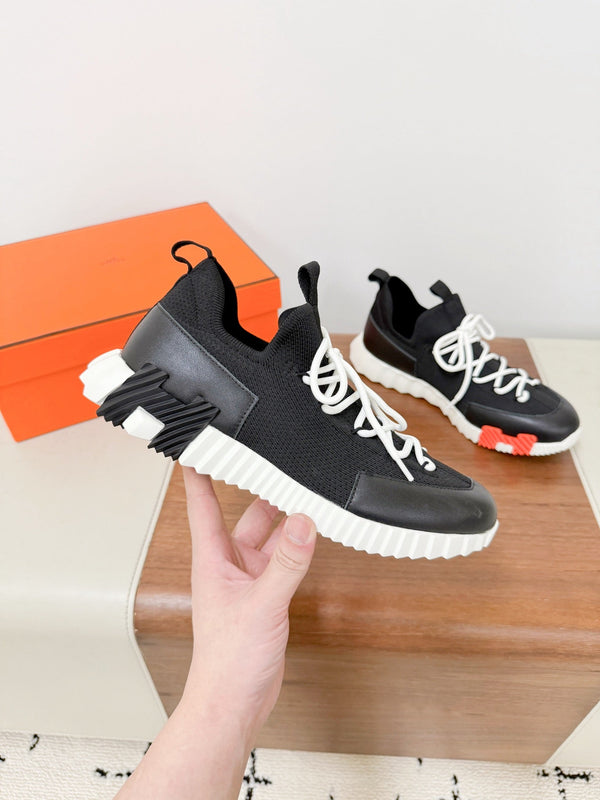 HM Lift Slip-On Sneakers Black Cowhide Down Fabric 492937