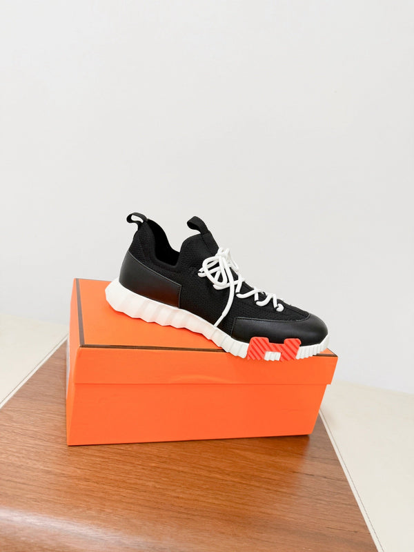 HM Lift Slip-On Sneakers Black Cowhide Down Fabric 492937