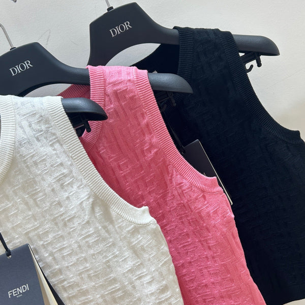 Fendi Letter Jacquard Viscose Vest