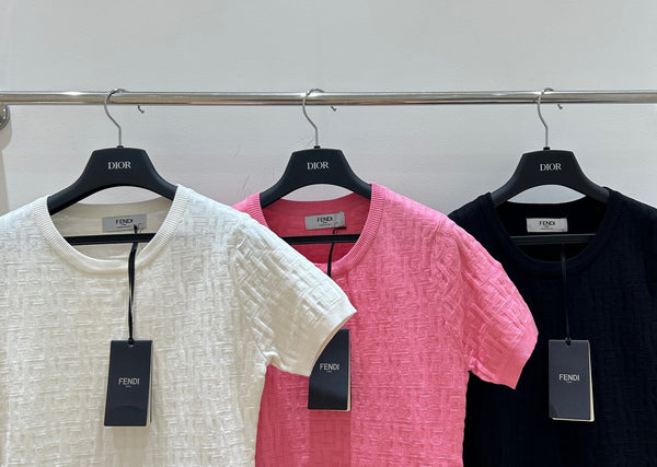 Fendi Letter Jacquard Viscose Short-Sleeves Dress